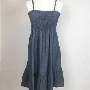 Seven7 | Peplum Ruffle Denim Dress